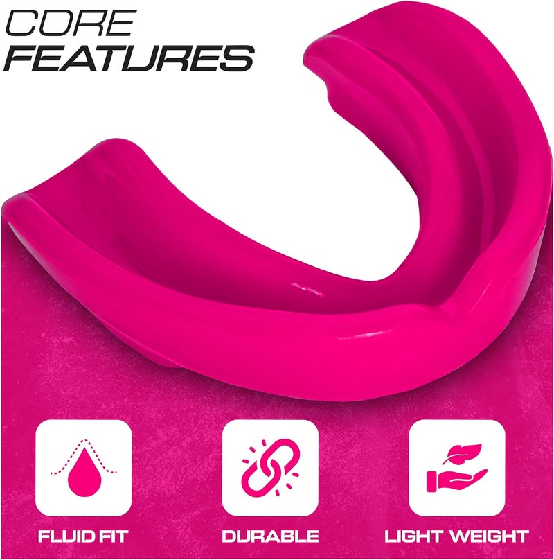 BFS IMPEX Mouth Guard Sports for Adults Best for Teeth,MMA Mouth Guard with Case for Boxing,Karate,Rugby,Football MouthGuard (Pink) - Image 2